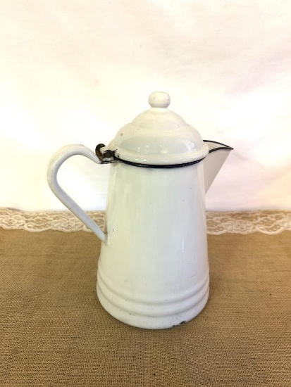 ENAMEL COFFEE POT, APPROX 10.5" TALL
