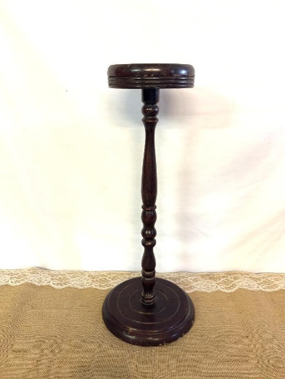 WOODEN ASHTRAY BASE OR POSSIBLE PLANT STAND, APPROX 22" TALL