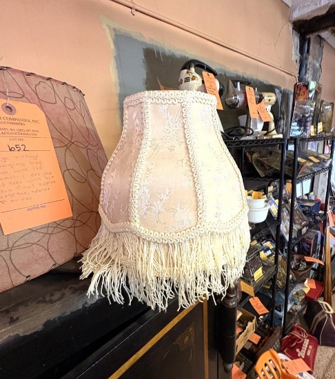 (2) VICTORIAN STYLE LAMPSHADES, APPROX 7"T, APPROX 9.5" ACROSS