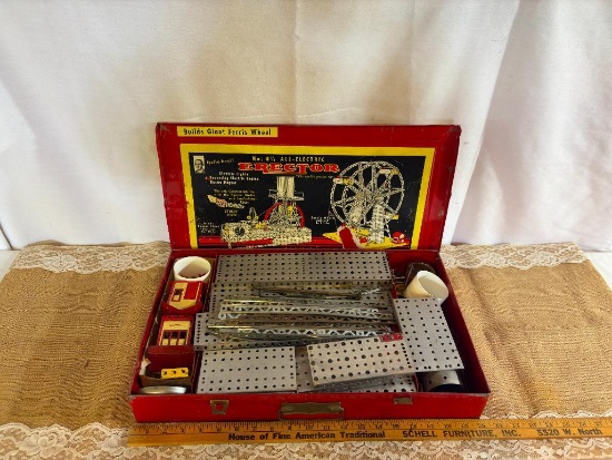 MID CENTURY ERECTOR SET, ONLY CONSTRUCTION TOY WITH THE SQUARE GIRDER, BY THE A.C. GILBERT CO.