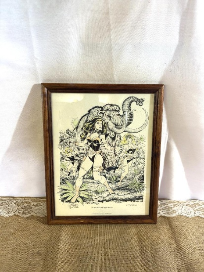 FANTASY ART "SCI-FI AMAZON WOMEN ON THE RUN" LIMITED ED 319/500, SIGNED BY ARTIST JEFFREY BUTLER