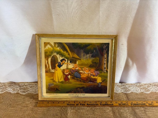 VINTAGE LITHO "SNOW WHITE'S LAST CALL FOR DINNER" WALT DISNEY VINTAGE 1940S SNOW WHITE &
