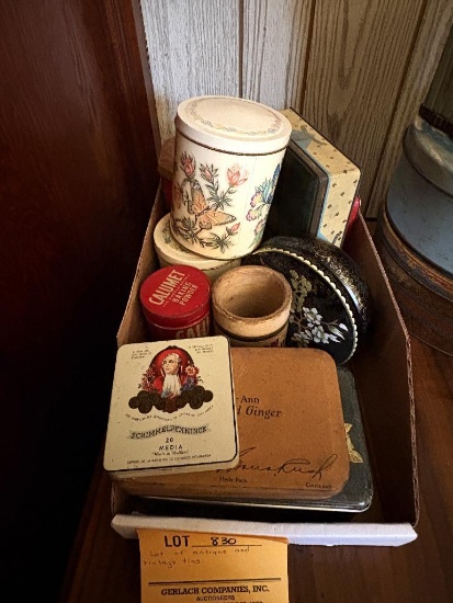 LOT OF ANTIQUE AND VINTAGE TINS