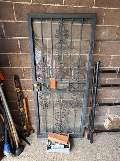 HEAVY DUTY SECURITY DOOR 80"T 35.5"W AND LOT OF DOOR CLOSERS