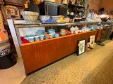 VINTAGE SHEAFFERS DISPLAY SHOWCASE W/(18) LOWER DRAWERS STORAGE, GLASS TOP, SIDES AND FRONT W/