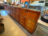 VINTAGE SHEAFFERS DISPLAY SHOWCASE W/(18) LOWER DRAWERS STORAGE, GLASS TOP, SIDES AND FRONT AND