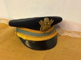 WWII ARMY INFANTRY OFFICE DRESS BLUE VISOR CAP-