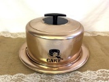 1950S VINTAGE WEST BEND CAKE CARRIER, COPPER COLORED, ALUMINUM LOCKING COVER 11