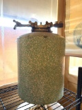AWESOME GREEN AND CHROME SPECKLED ENAMELED TANK BRASS FITTINGS, APPROX 16
