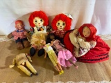 VINTAGE DOLLS: SWEDISH, RAGGEDY ANN AND ANDY, HOWDY DOODY, SMALL COMPOSITE DOLL