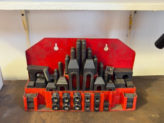 LOT WITH MACHINE CLAMPING KIT; STEP BLOCKS, STUDS, BLOCK, CLAMPS