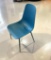 (2) TEAL BLUE CONTEMPORARY MODERN CHAIRS, STYLE-SCANDINAVIAN, 34.5