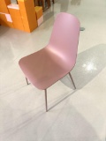 (2) DUSTY ROSE CONTEMPORARY MODERN CHAIRS, STYLE-SCANDINAVIAN, 34.5