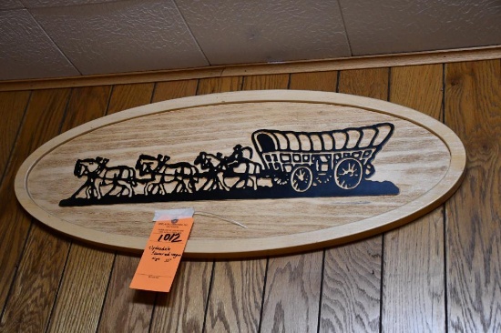 CLYDESDALE & COVERED WAGON SIGN, 33"