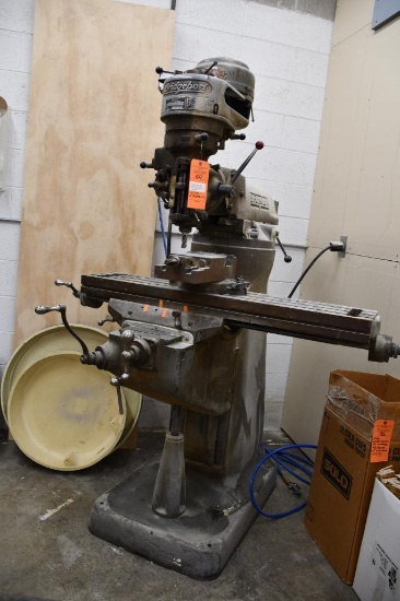 Bridgeport Vertical Mill, Model J Head, s/n 37366, 42" x 9" T-Slot Table, 1 HP, 3 Phase Head,