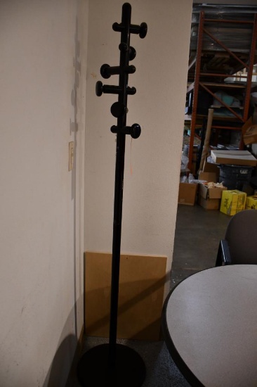 6 HOOK COAT RACK, BLACK, 71"H