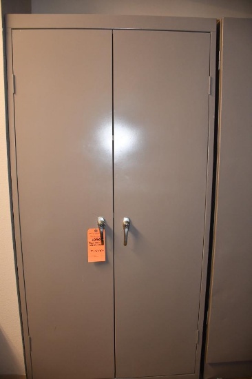 BROWN METAL CABINET, 2 DOORS, 19" X 36"X 72"H
