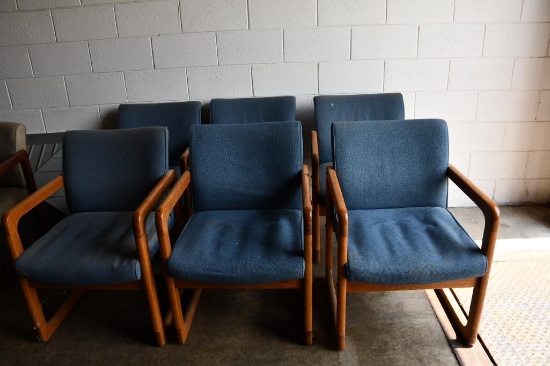 (6) LOBBY CHAIRS-5 BLUE