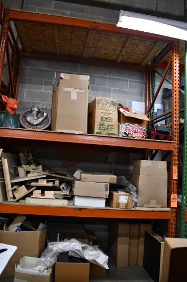 (1) SECTION TEAR DROP PALLET RACKING, 3 SHELVES TOTAL, NO CONTENTS!, 134"H X 94"W X 42"D, DELAYED