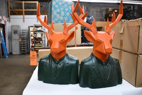 (2) JAGERMEISTER HALLOWEEN STAG DISPLAYS, 1 DAMAGED