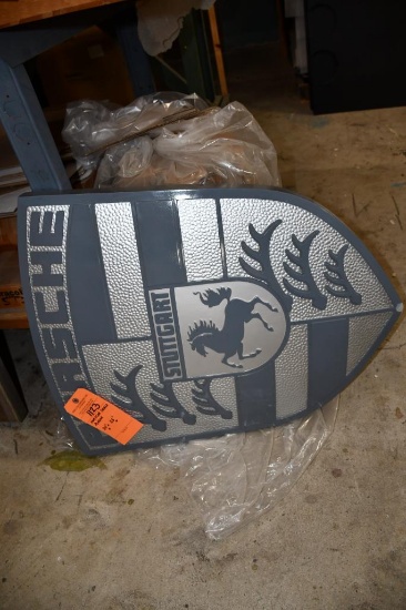PORSCHE SHIELD PLAQUE, 30"H X 23"W