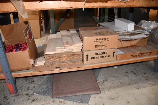 CONTENTS OF LOWER SHELF: BOXES, BOARDS, WIRING & MISC.