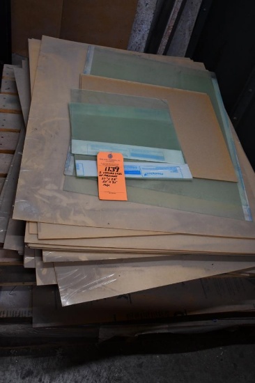 2 STACKED SKIDS OF PLEXIGLASS, 37" X 28", 50" X 33", MISC.