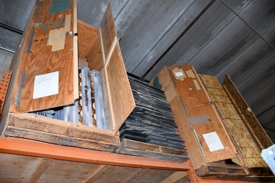 CONTENTS ON TOP SHELF OF BOTH UNITS: (3) CRATES OF AD DISPLAYS & 1 SKID