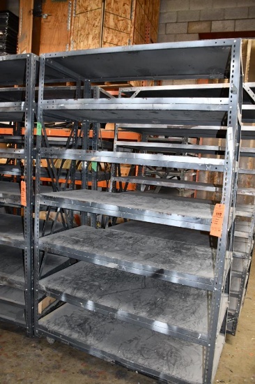 METAL SHELVING UNIT W/7 SHELVES, 3" CASTERS, NO CONTENTS!, 78"H X 48"W X 24"D