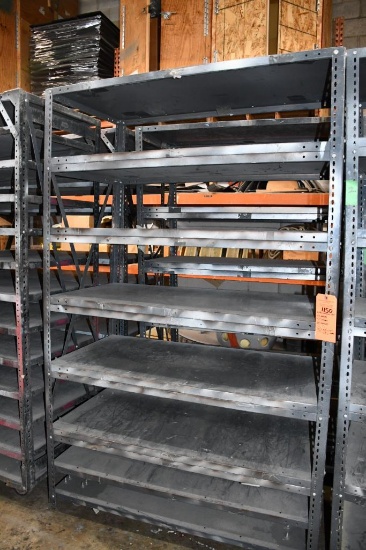 METAL SHELVING UNIT W/8 SHELVES, 3" CASTERS, NO CONTENTS!, 78"H X 48"W X 24"D