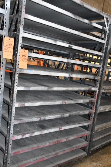 METAL SHELVING UNIT ON CASTERS, 4'W X 2'D X 78"H