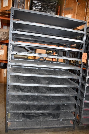 METAL SHELVING UNIT ON CASTERS, 4' X 2' X 78"H