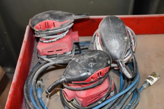 (3) TOOL SHOP ELECTRIC PALM SANDERS W/EXTENSION CORD