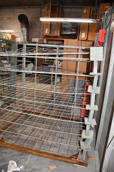 (9) SHELF ADJUSTABLE METAL MESH DRYING RACK ON CASTERS, 70"H X 48"D X 56"W