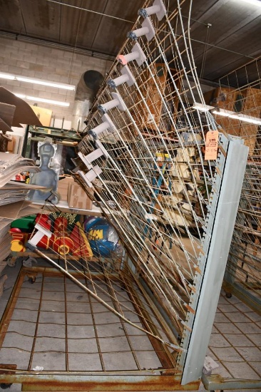 12 SHELF ADJUSTABLE METAL MESH DRYING RACK, 3" CASTERS, 65"H X 78"W X 44"D