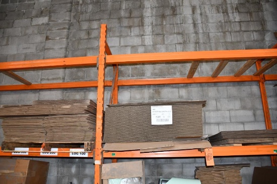 (3) SECTIONS ASSORTED CARDBOARD, LIDS, DIVIDERS IN 1ST & 2ND SECTION OF PALLET RACKING