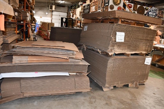 (3) SKIDS IN FRONT OF PALLET RACK: ASSORTED BOXES, LIDS, DIVIDERS
