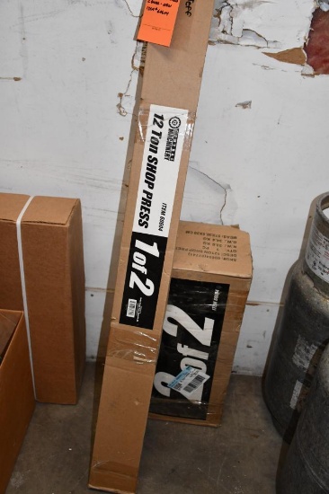 CENTRAL MACHINERY 12 TON SHOP PRESS, (2) BOXES-NEW, ITEM #60604
