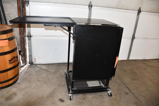 METAL GAME/PUB TABLE WITH DROP DOWN LEAVES, UNIT PICTURED IS A REPRESENTATIVE, TABLE IS IN 3