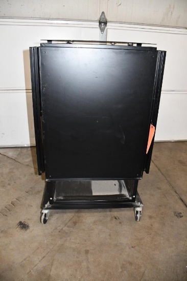 METAL GAME/PUB TABLE WITH DROP DOWN LEAVES, UNIT PICTURED IS A REPRESENTATIVE, TABLE IS IN 3