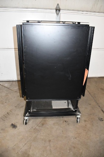 METAL GAME/PUB TABLE WITH DROP DOWN LEAVES, UNIT PICTURED IS A REPRESENTATIVE, TABLE IS IN 3