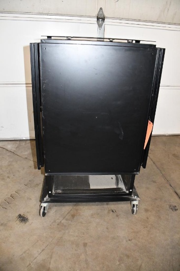 METAL GAME/PUB TABLE WITH DROP DOWN LEAVES, UNIT PICTURED IS A REPRESENTATIVE, TABLE IS IN 3