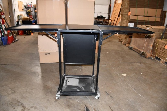 METAL GAME/PUB TABLE WITH DROP DOWN LEAVES, UNIT PICTURED IS A REPRESENTATIVE, TABLE IS IN 3