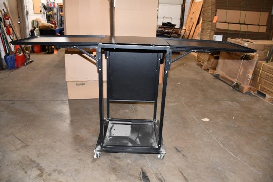 METAL GAME/PUB TABLE WITH DROP DOWN LEAVES, UNIT PICTURED IS A REPRESENTATIVE, TABLE IS IN 3