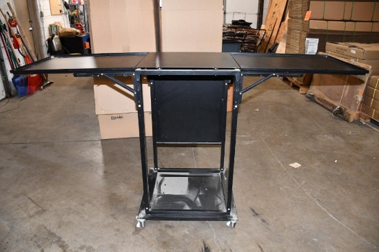 METAL GAME/PUB TABLE WITH DROP DOWN LEAVES, UNIT PICTURED IS A REPRESENTATIVE, TABLE IS IN 3