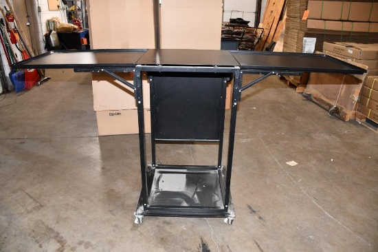 METAL GAME/PUB TABLE WITH DROP DOWN LEAVES, UNIT PICTURED IS A REPRESENTATIVE, TABLE IS IN 3