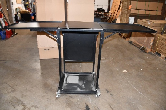 METAL GAME/PUB TABLE WITH DROP DOWN LEAVES, UNIT PICTURED IS A REPRESENTATIVE, TABLE IS IN 3