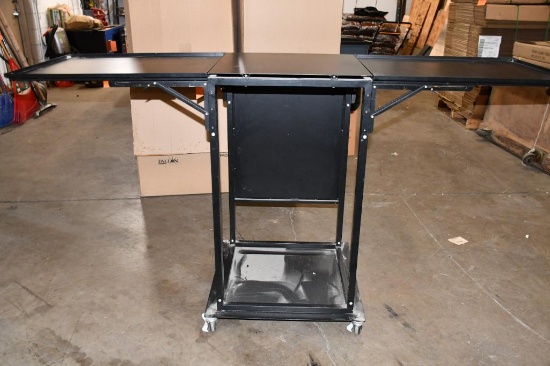 METAL GAME/PUB TABLE WITH DROP DOWN LEAVES, UNIT PICTURED IS A REPRESENTATIVE, TABLE IS IN 3
