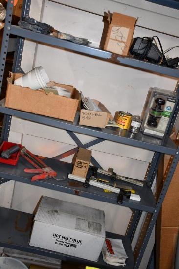 METAL SHELVING UNIT, 6 SHELVES W/CONTENTS, 75"H X 36"W X 12"D