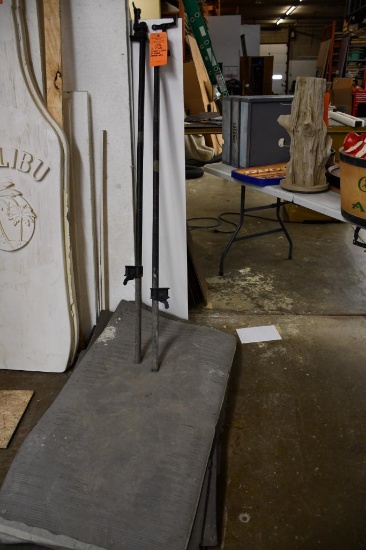 (2) 5' PIPE CLAMPS & STACK OF RUBBER FATIGUE MATS